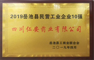 2019.04 岳池縣民營工業(yè)企業(yè)10強